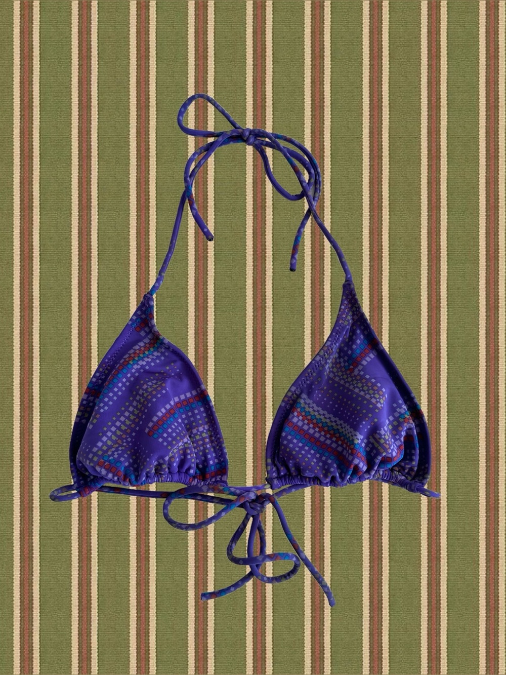 Aeropostale Purple Patterned Triangle Bikini Top